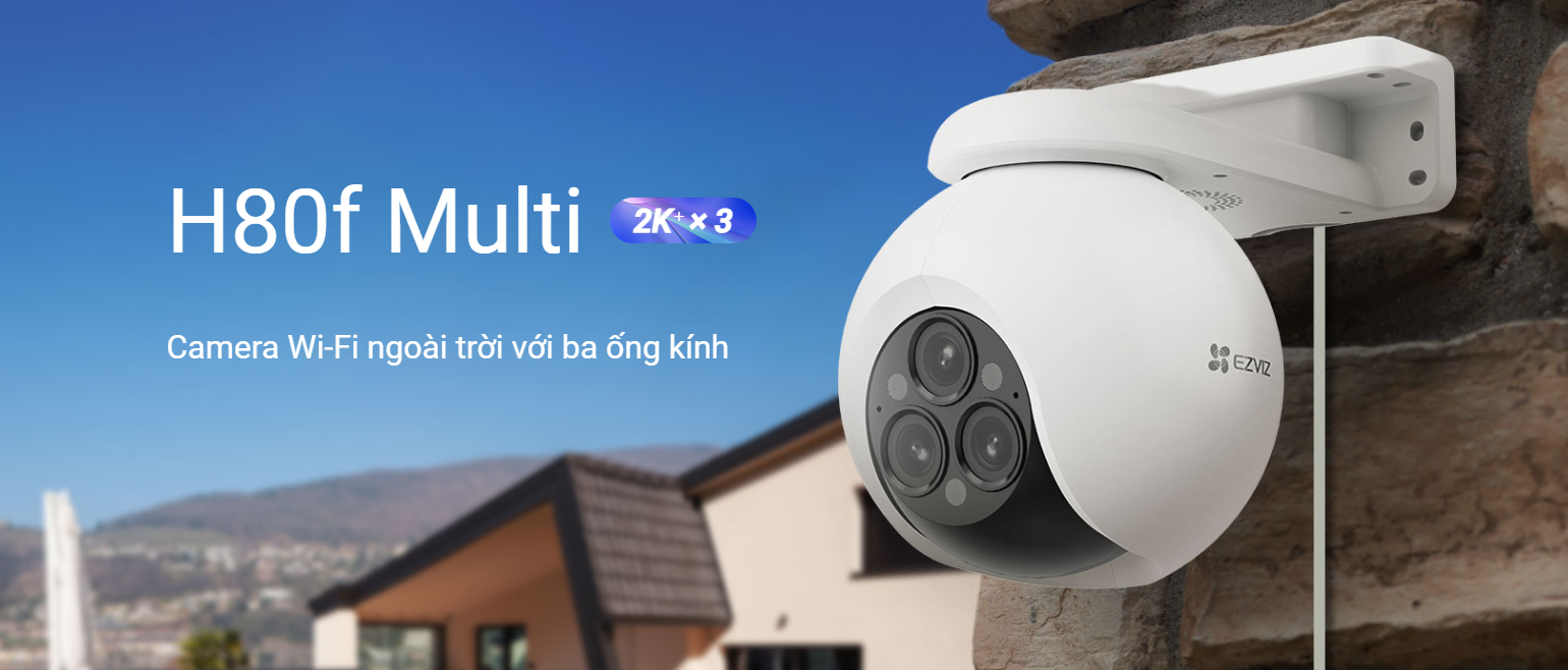 Camera Ngoài Trời 3 Ống Kính Ezviz H80F (Zoom 12X) Xoay 360 Tây Ninh